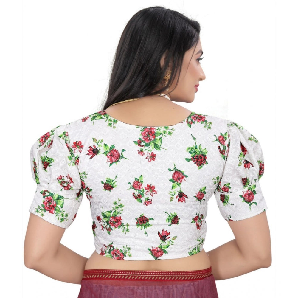  Cotton Blend Floral Readymade Blouse