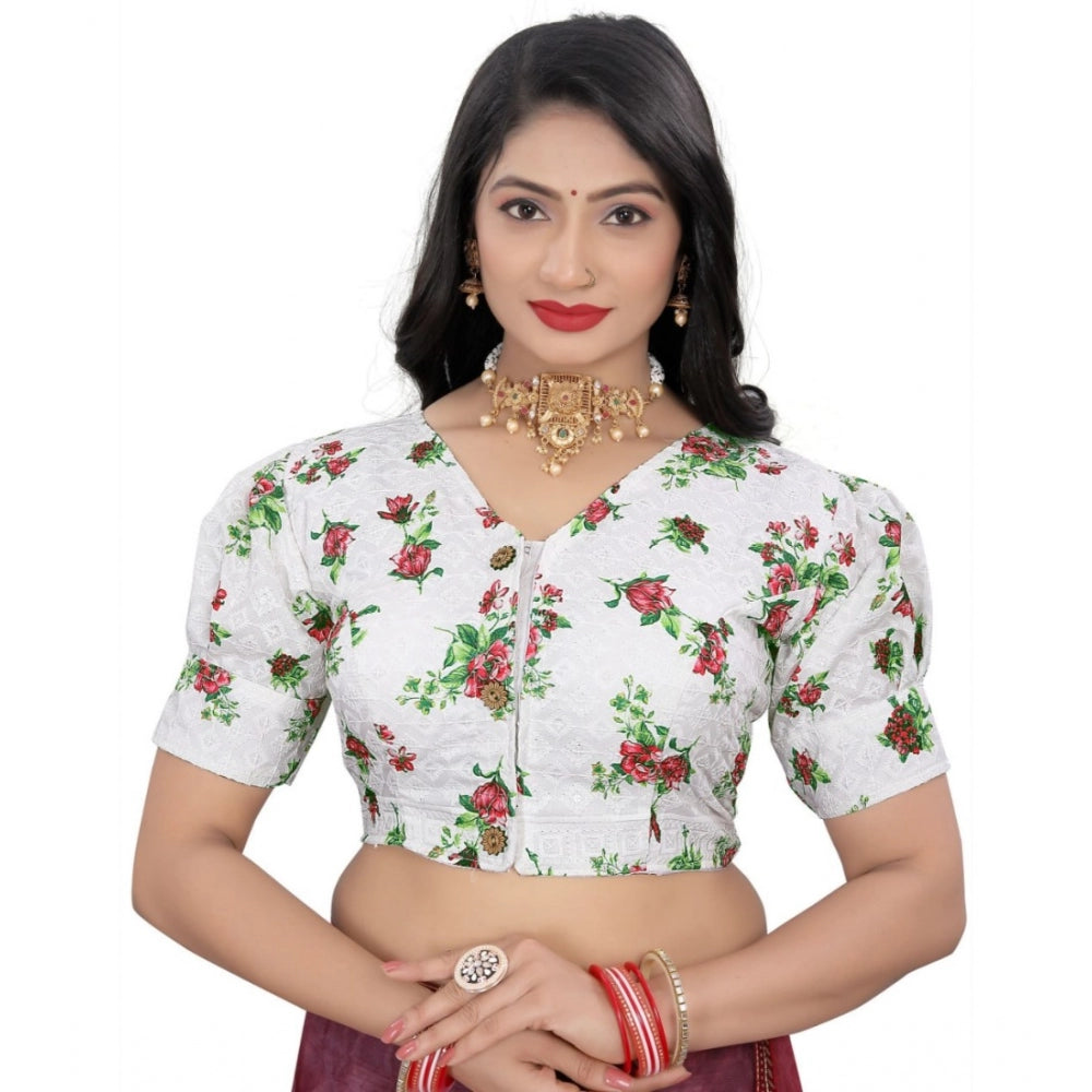  Cotton Blend Floral Readymade Blouse