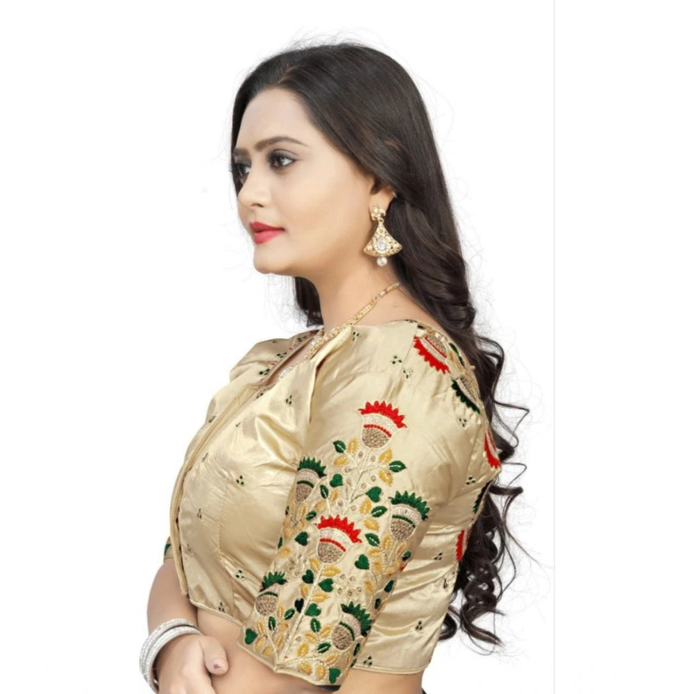  Malai Silk Floral Readymade Blouse