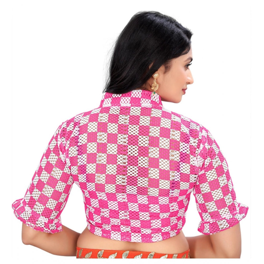  Cotton Blend Checks Readymade Blouse