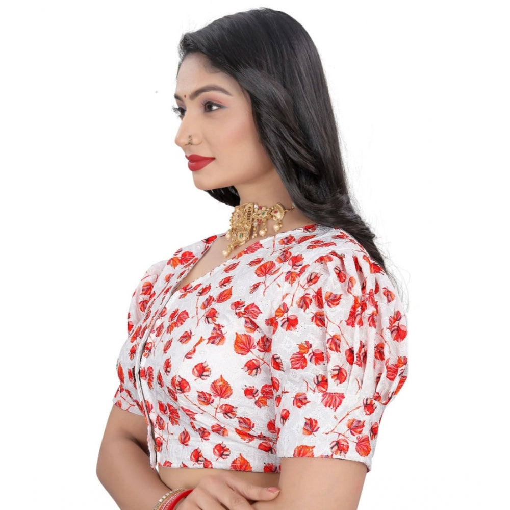  Cotton Blend Floral Readymade Blouse