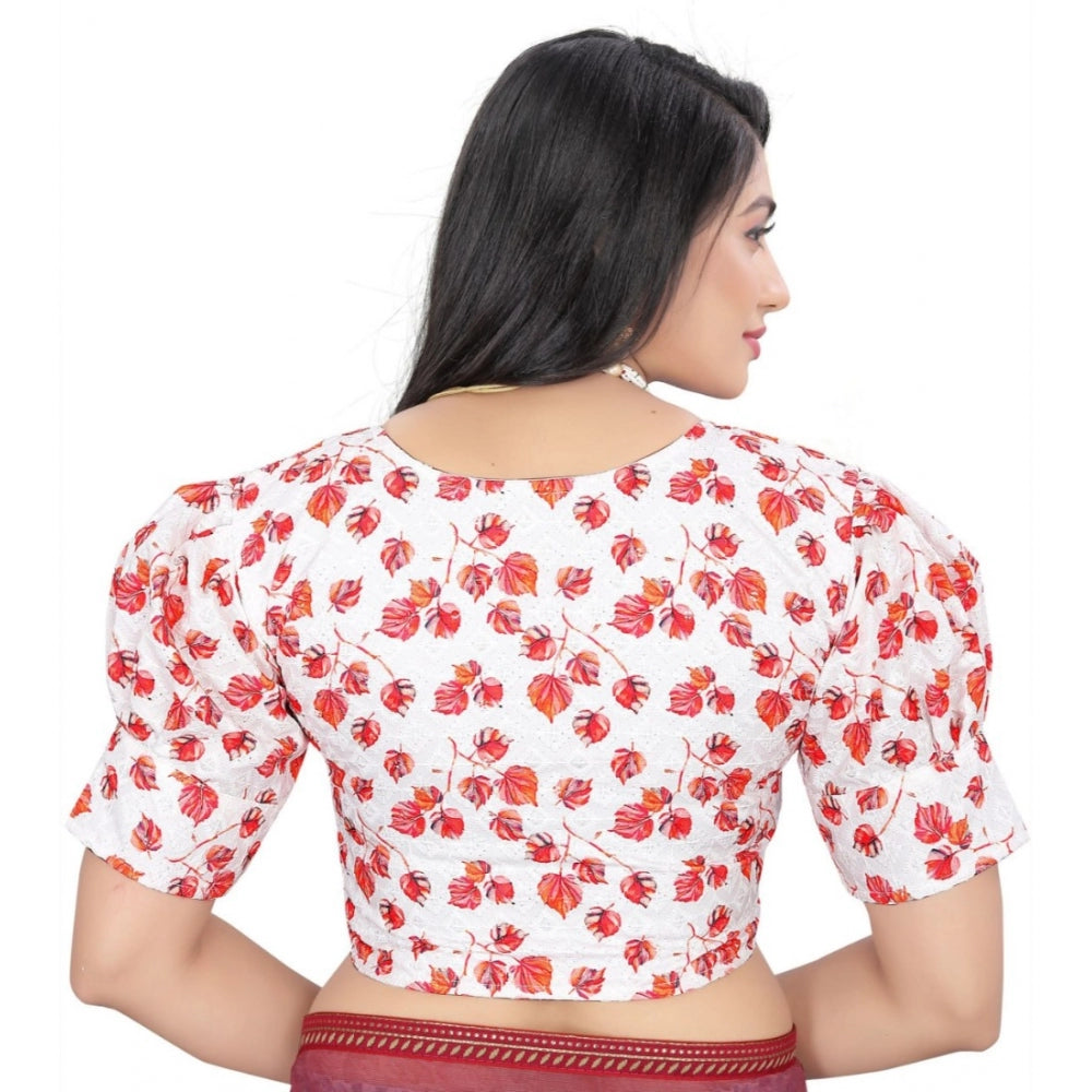  Cotton Blend Floral Readymade Blouse