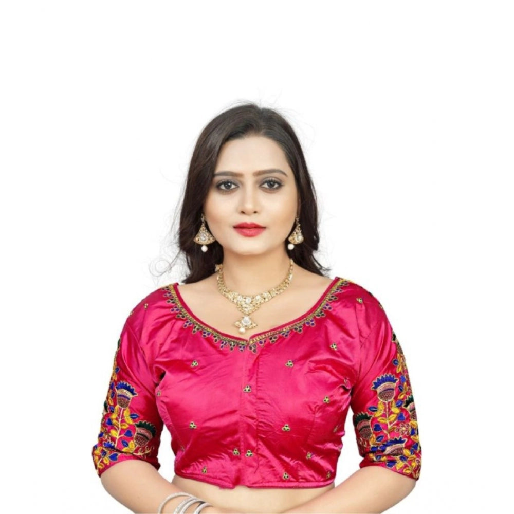  Malai Silk Floral Readymade Blouse