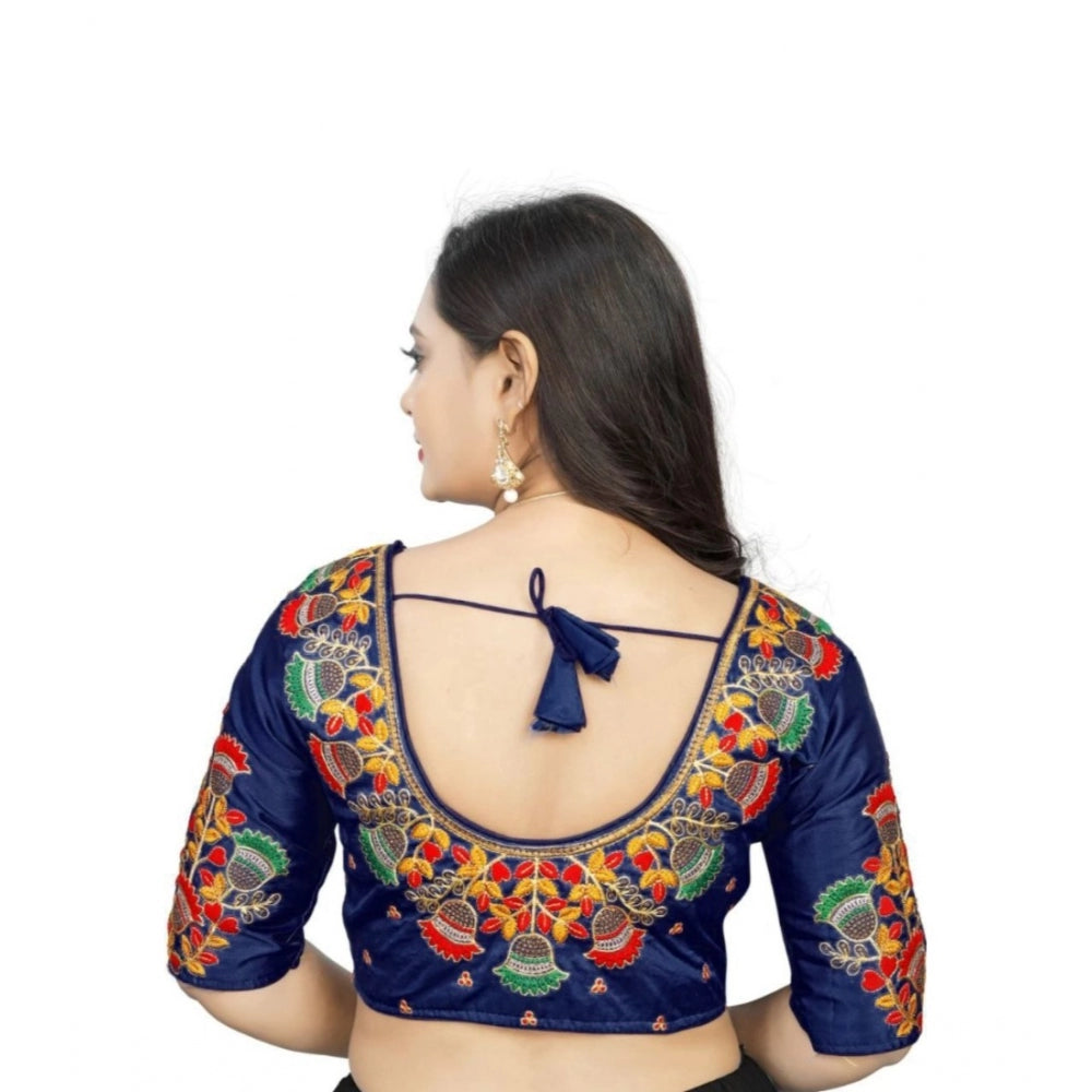  Malai Silk Floral Readymade Blouse