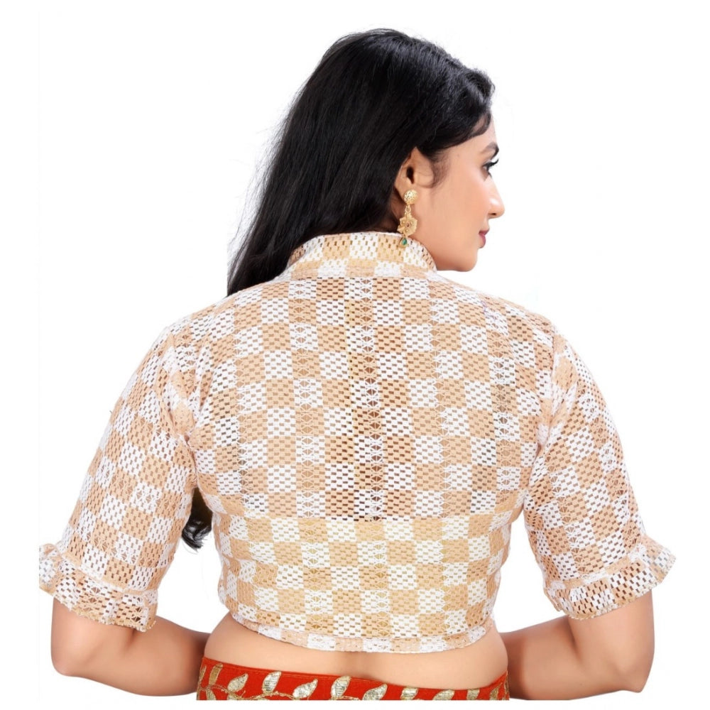  Cotton Blend Checks Readymade Blouse