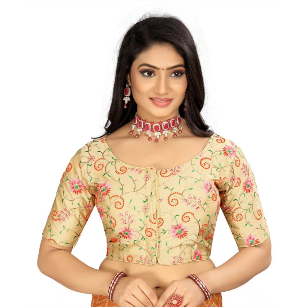  Satin Floral Readymade Blouse