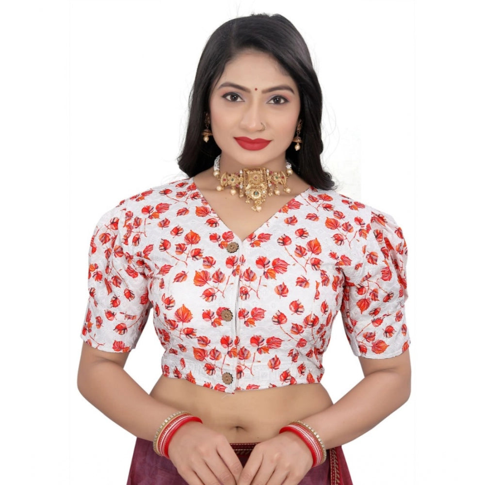  Cotton Blend Floral Readymade Blouse