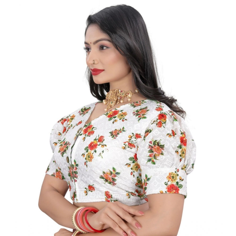  Cotton Blend Floral Readymade Blouse