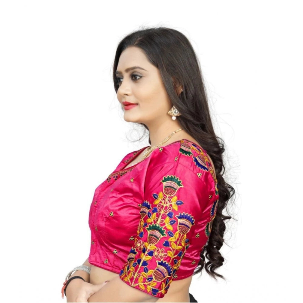  Malai Silk Floral Readymade Blouse