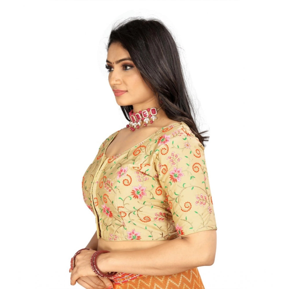  Satin Floral Readymade Blouse