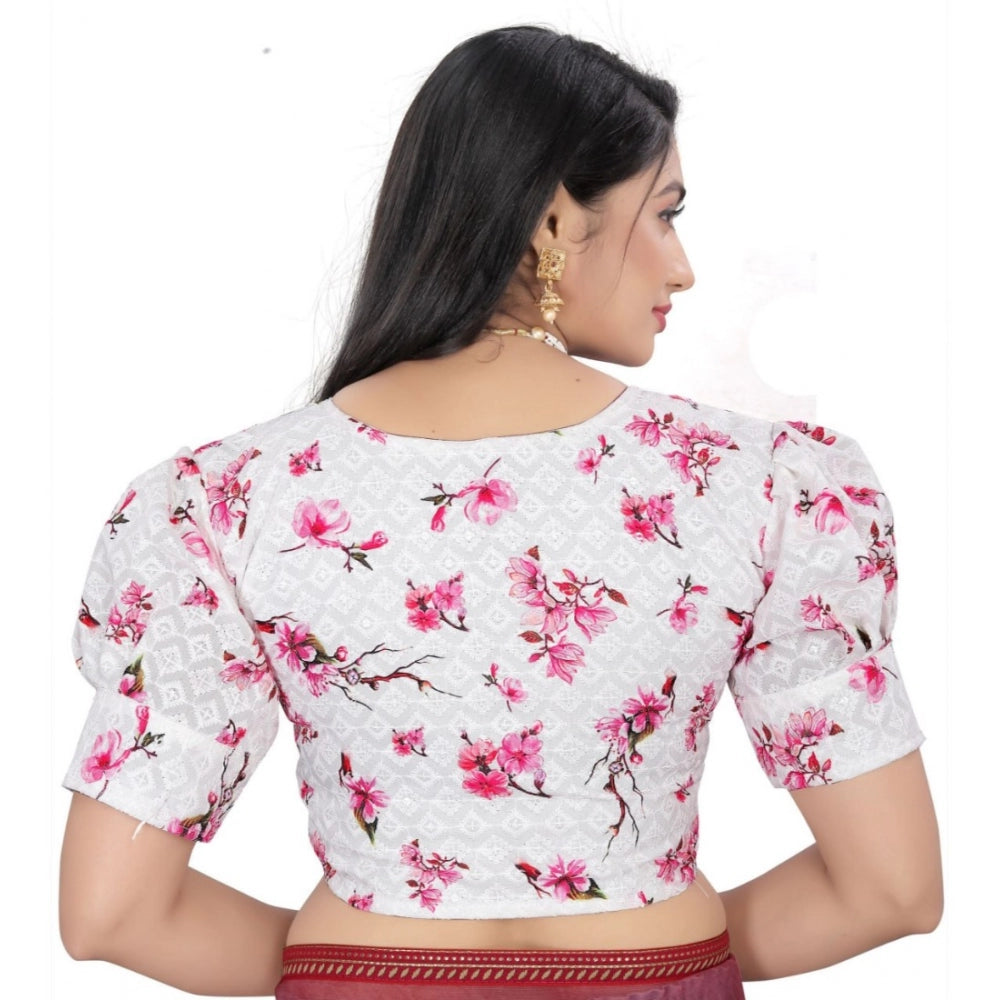  Cotton Blend Floral Readymade Blouse