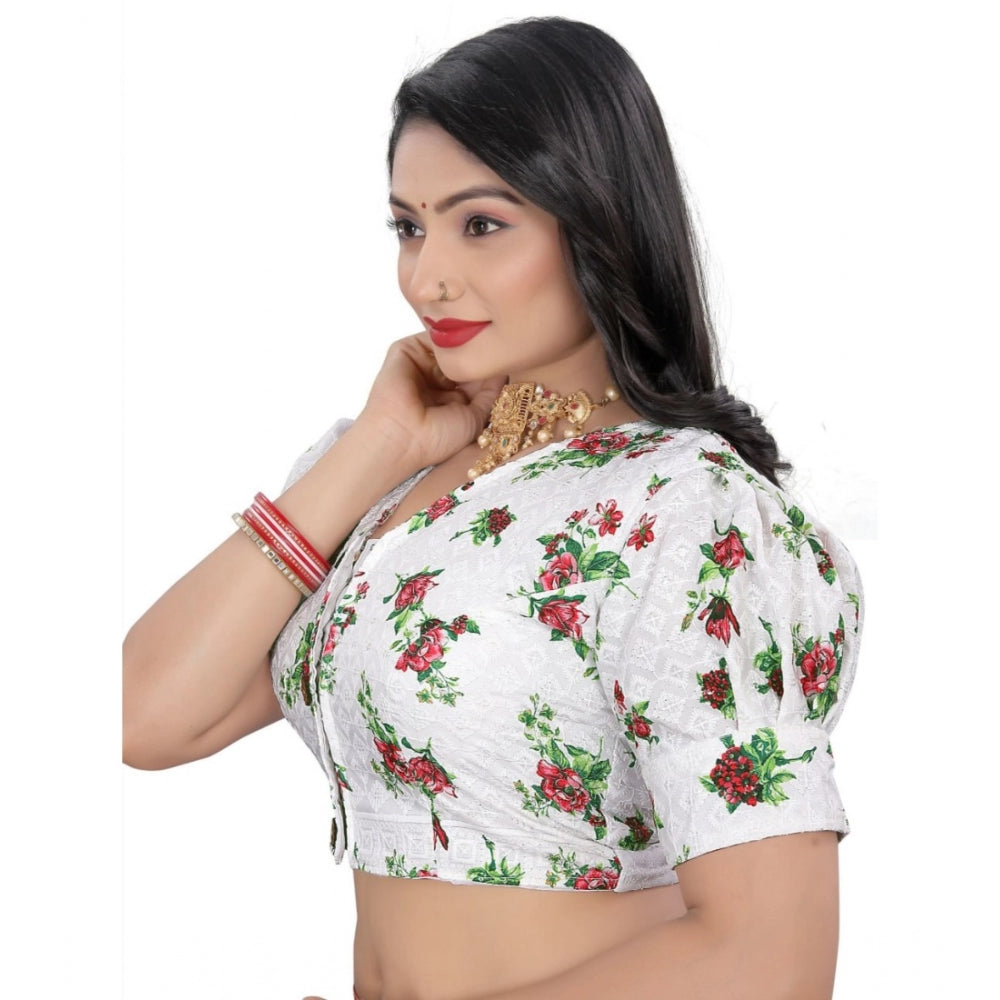  Cotton Blend Floral Readymade Blouse