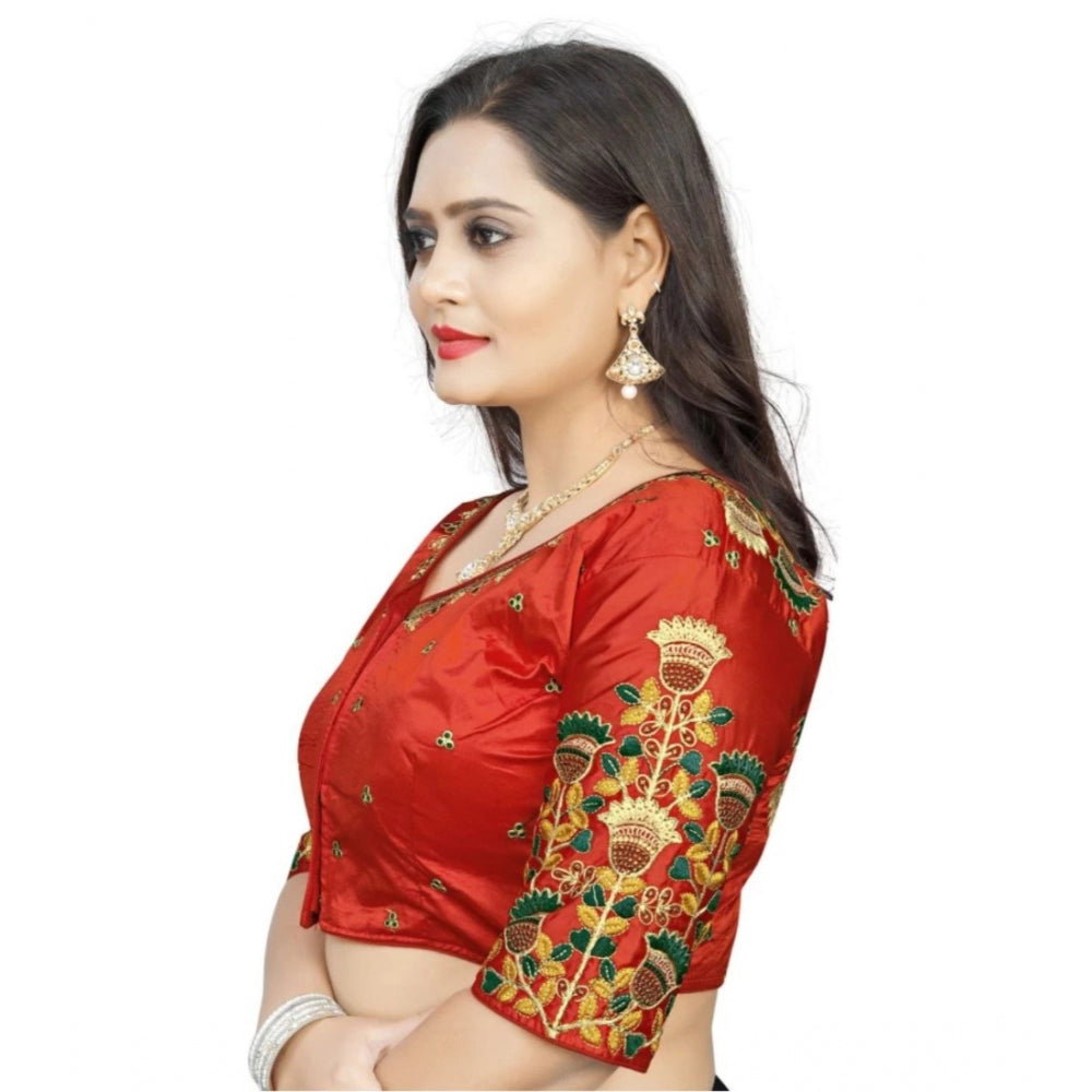  Malai Silk Floral Readymade Blouse