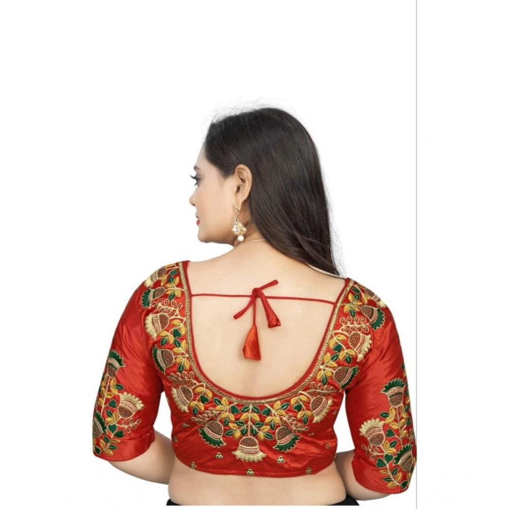  Malai Silk Floral Readymade Blouse