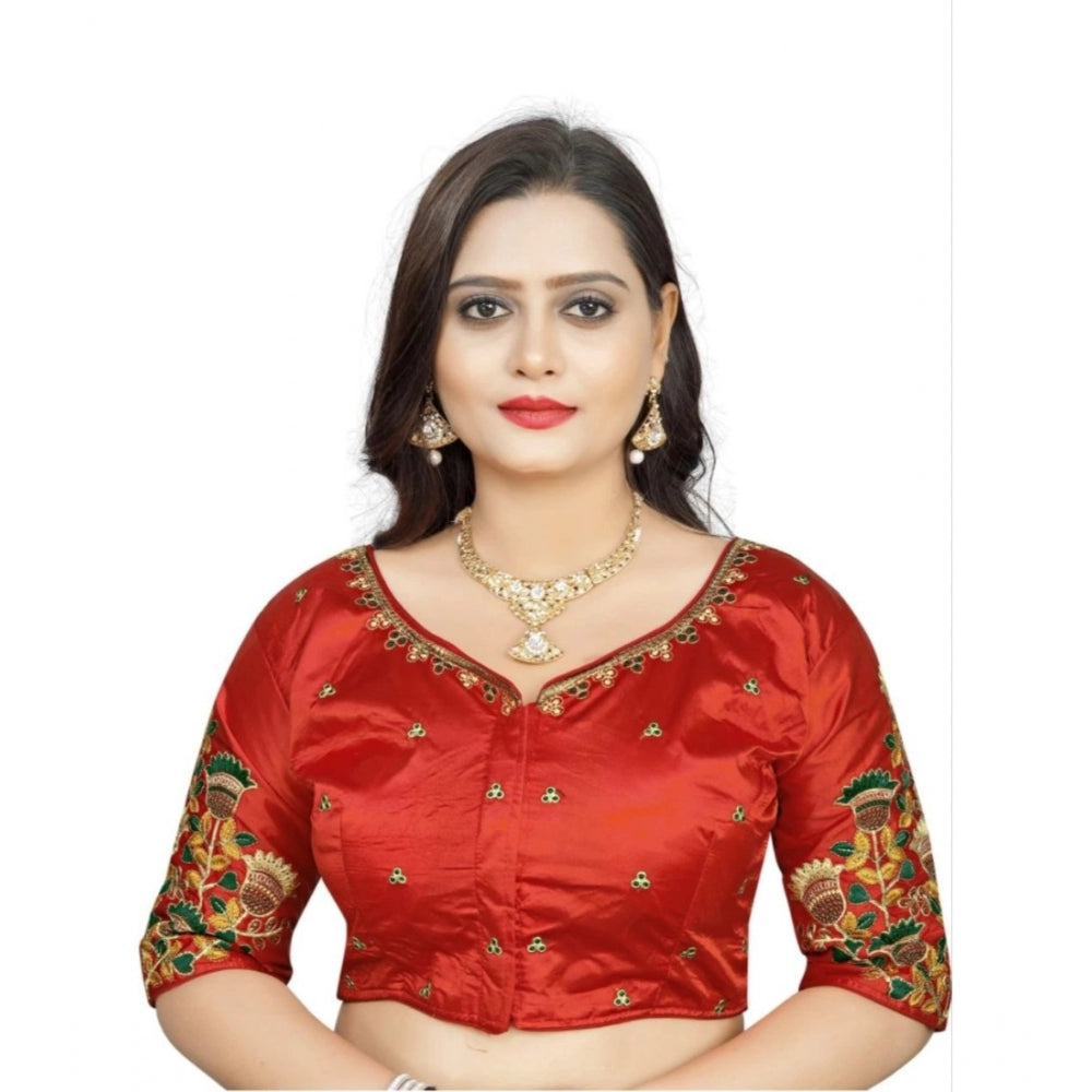  Malai Silk Floral Readymade Blouse