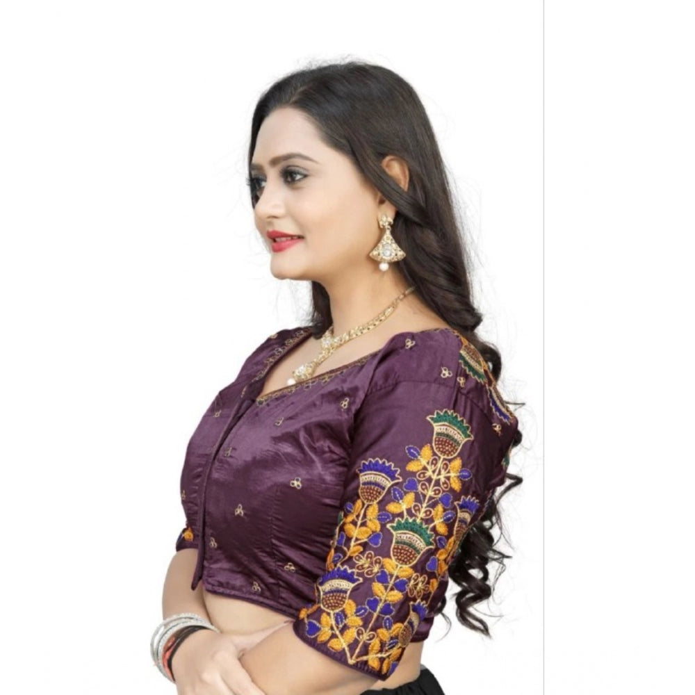  Malai Silk Floral Readymade Blouse