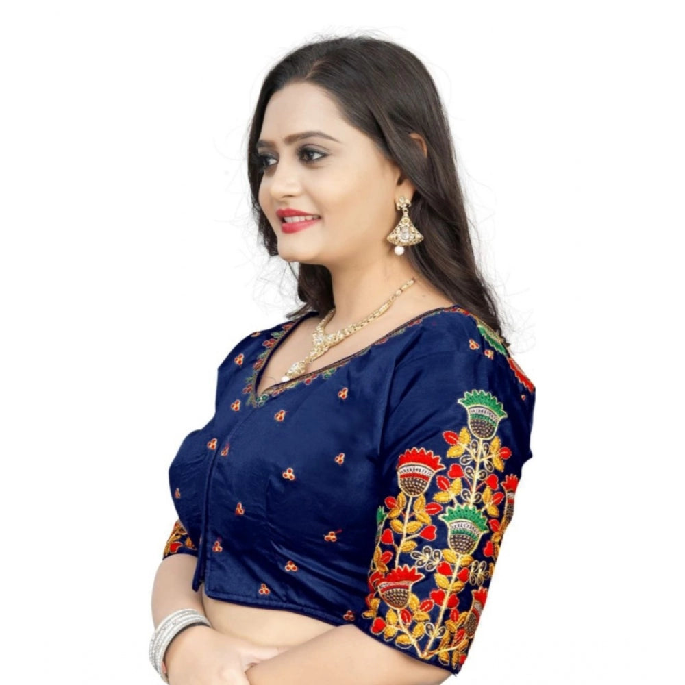  Malai Silk Floral Readymade Blouse