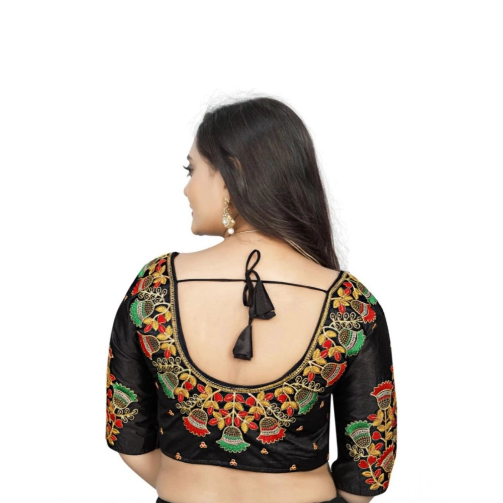  Malai Silk Floral Readymade Blouse