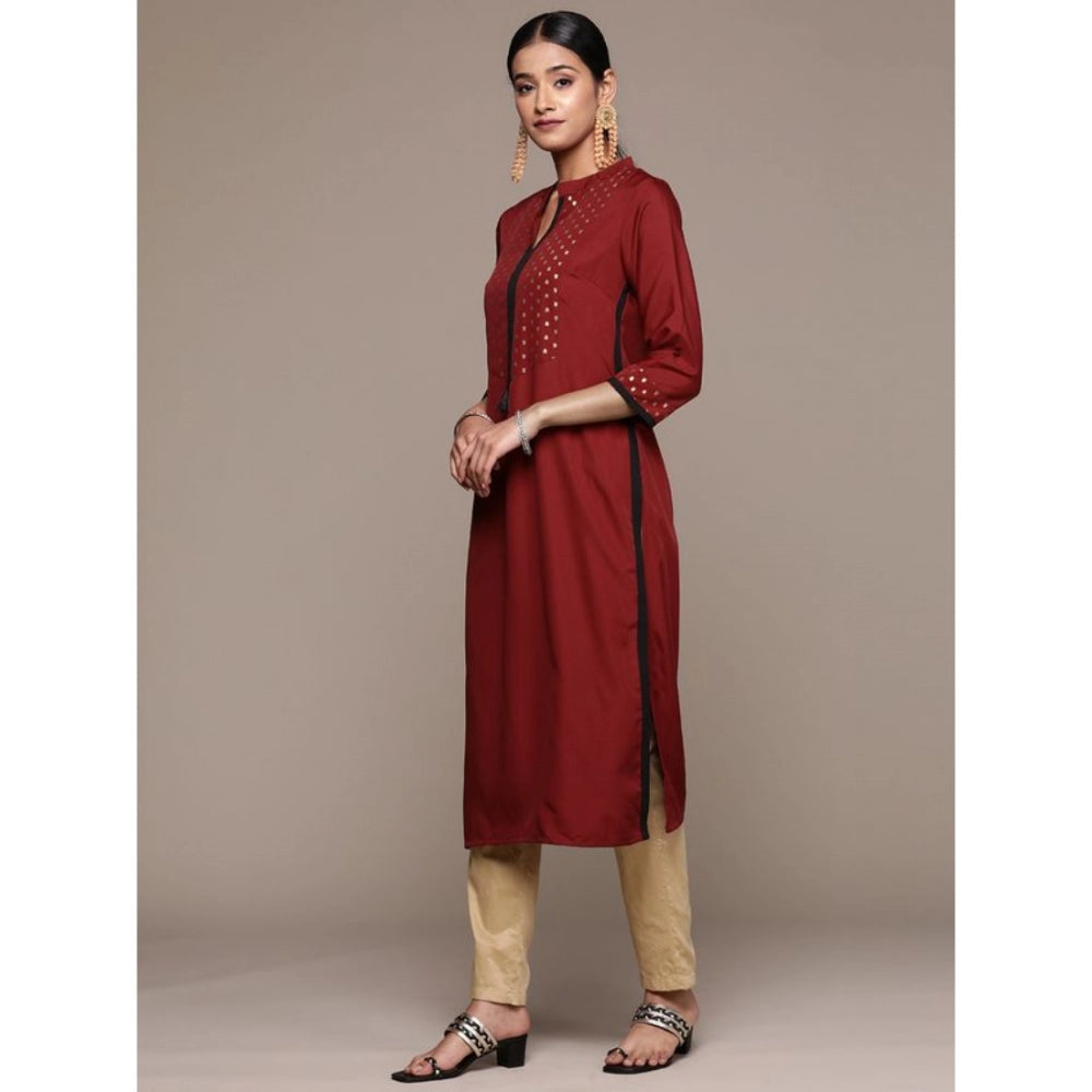 Casual 3-4Th Sleeve Ethnic Motifs Crepe Kurti