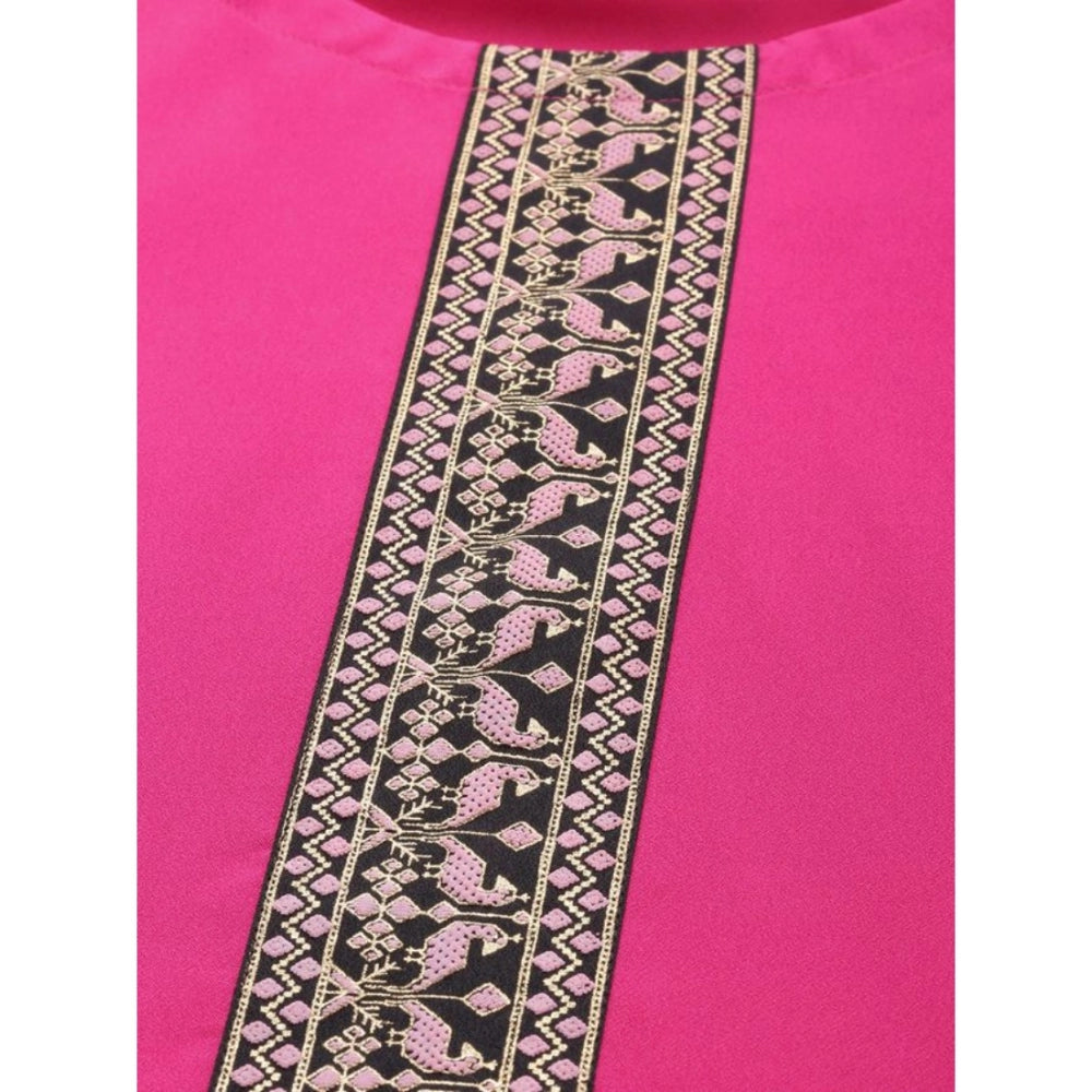 Casual 3-4Th Sleeve Solid Crepe Kurti And Palazzo Set