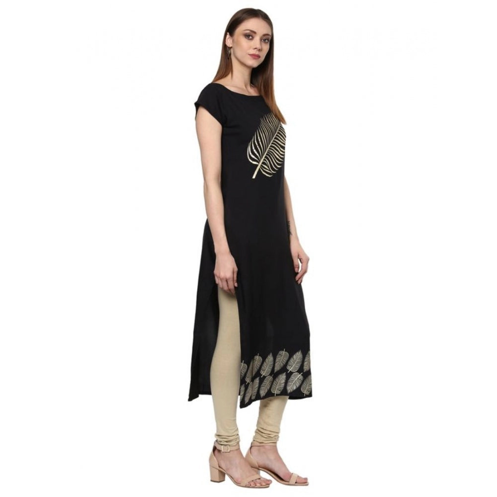 Casual Short Sleeves Ethnic Motifs Crepe Kurti