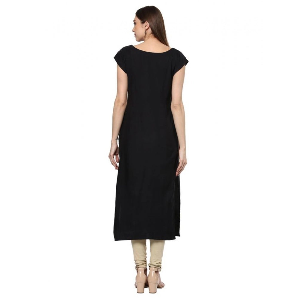 Casual Short Sleeves Ethnic Motifs Crepe Kurti