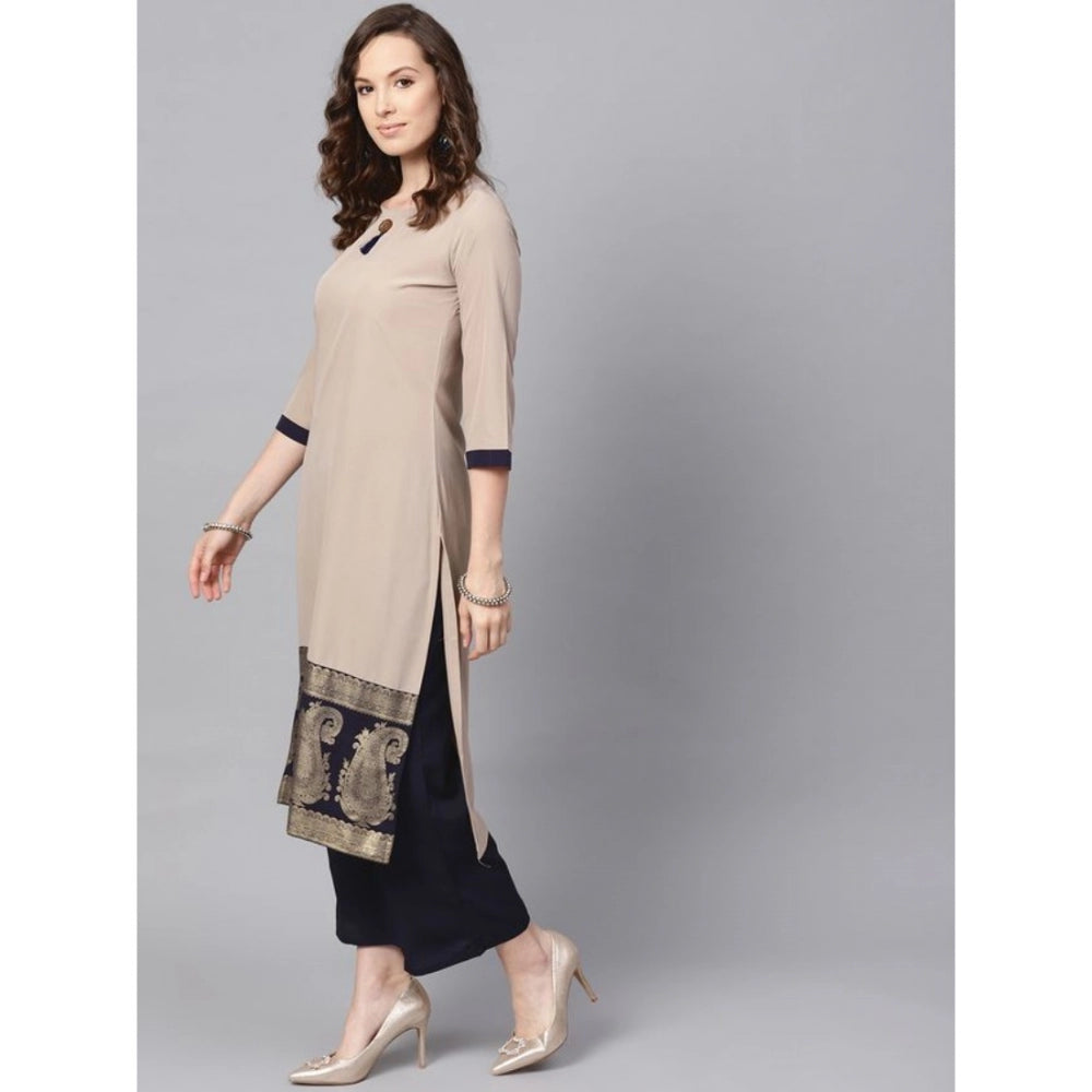 Casual 3-4Th Sleeve Paisley Crepe Kurti And Palazzo Set