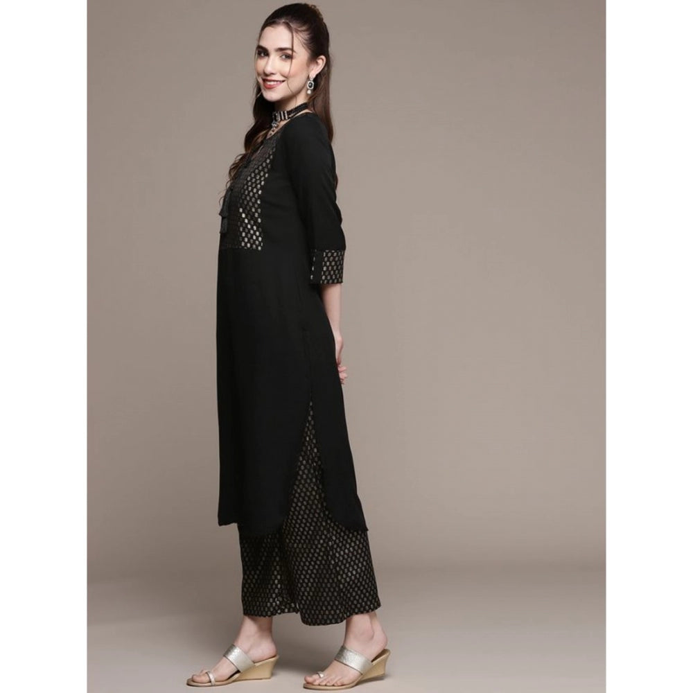 Casual Full Sleeve Ethnic Motifs Crepe Kurti and Palazzo Set