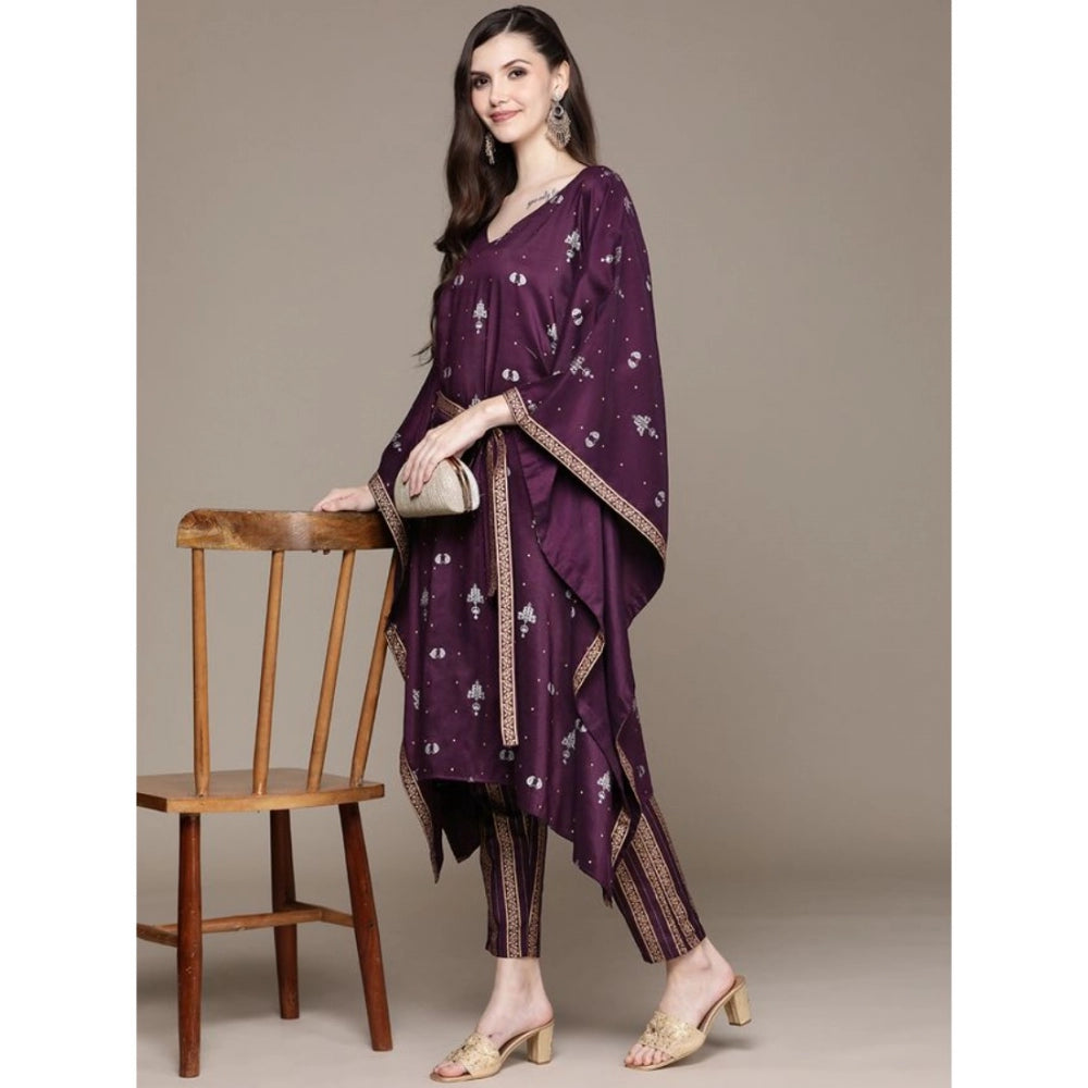 Casual 3-4Th Sleeve Traditional Crepe Kurti And Pant Set