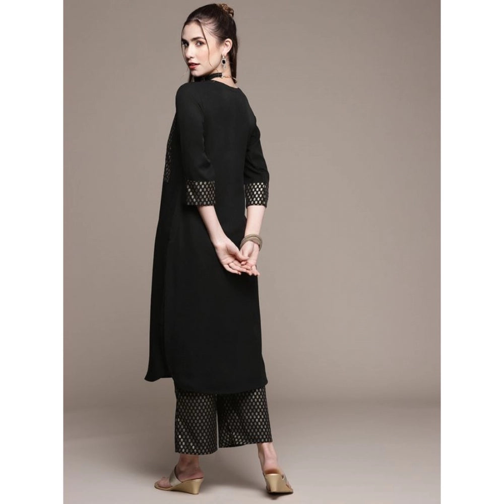 Casual Full Sleeve Ethnic Motifs Crepe Kurti and Palazzo Set