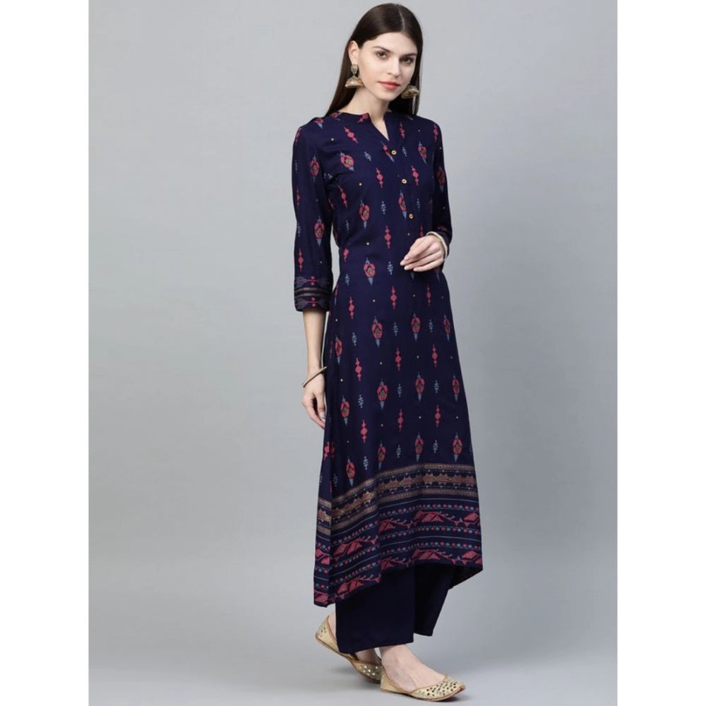 Casual 3-4Th Sleeve Ikkat Rayon Kurti and Palazzo Set