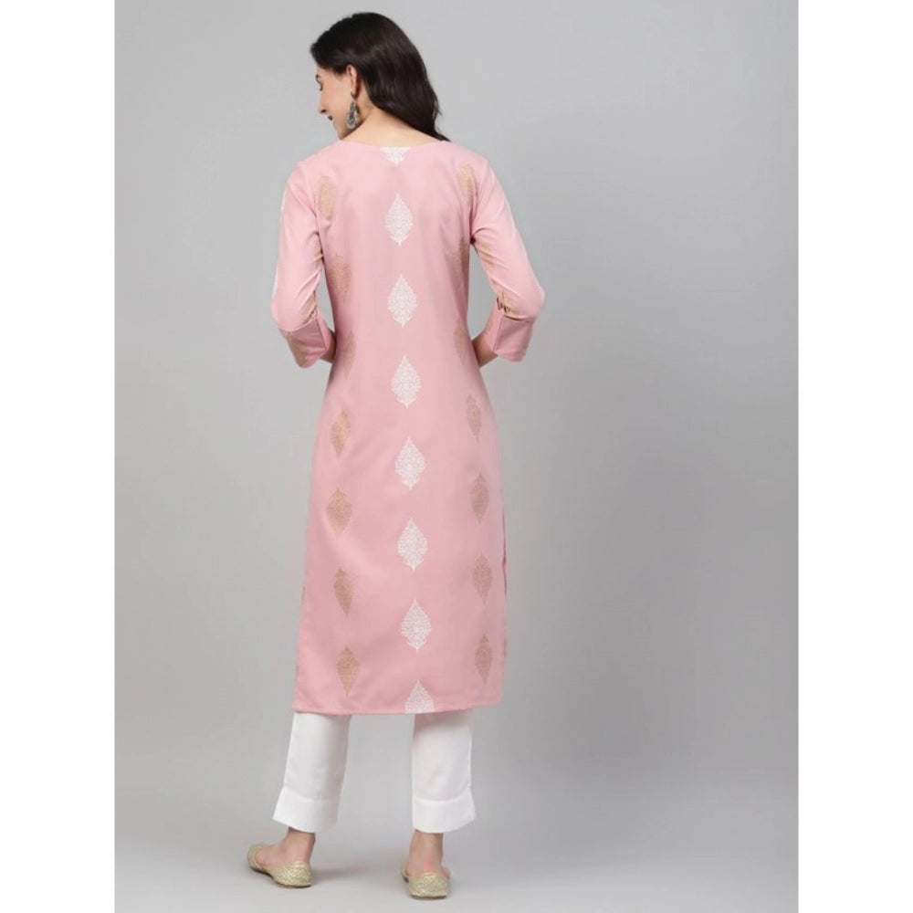 Casual 3-4Th Sleeve Ethnic Motifs Rayon Kurti And Pant Set