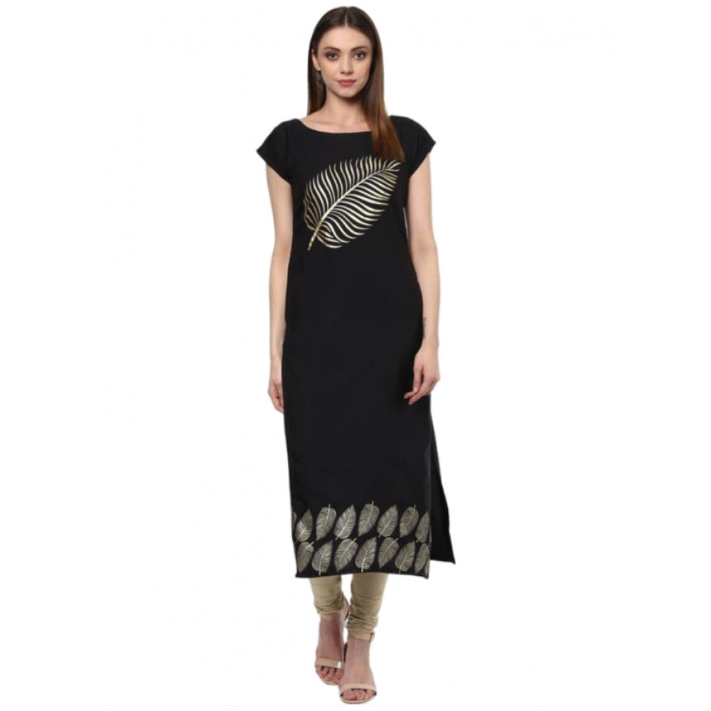 Casual Short Sleeves Ethnic Motifs Crepe Kurti