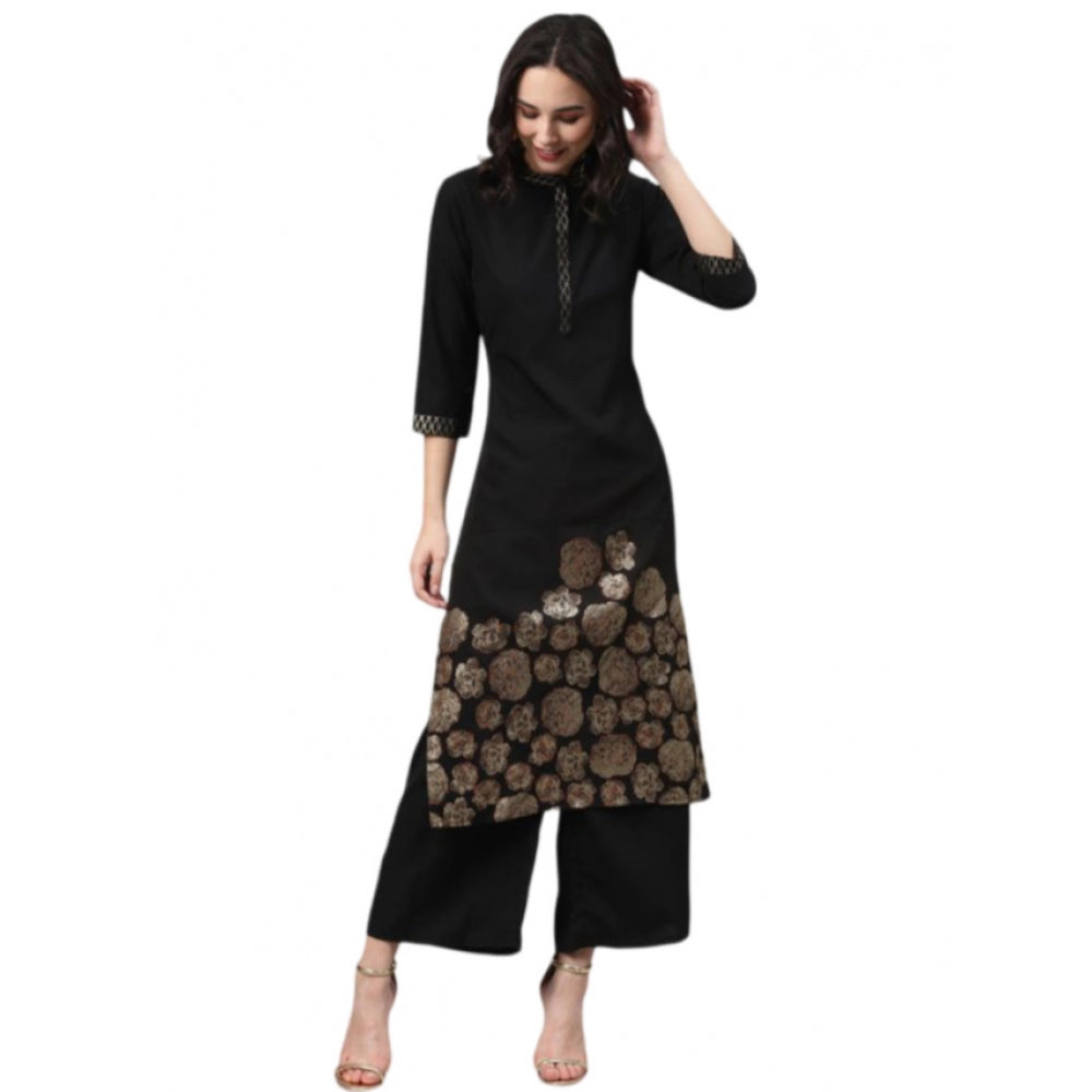 Casual 3-4Th Sleeve Ethnic Motifs Crepe Kurti And Palazzo Set