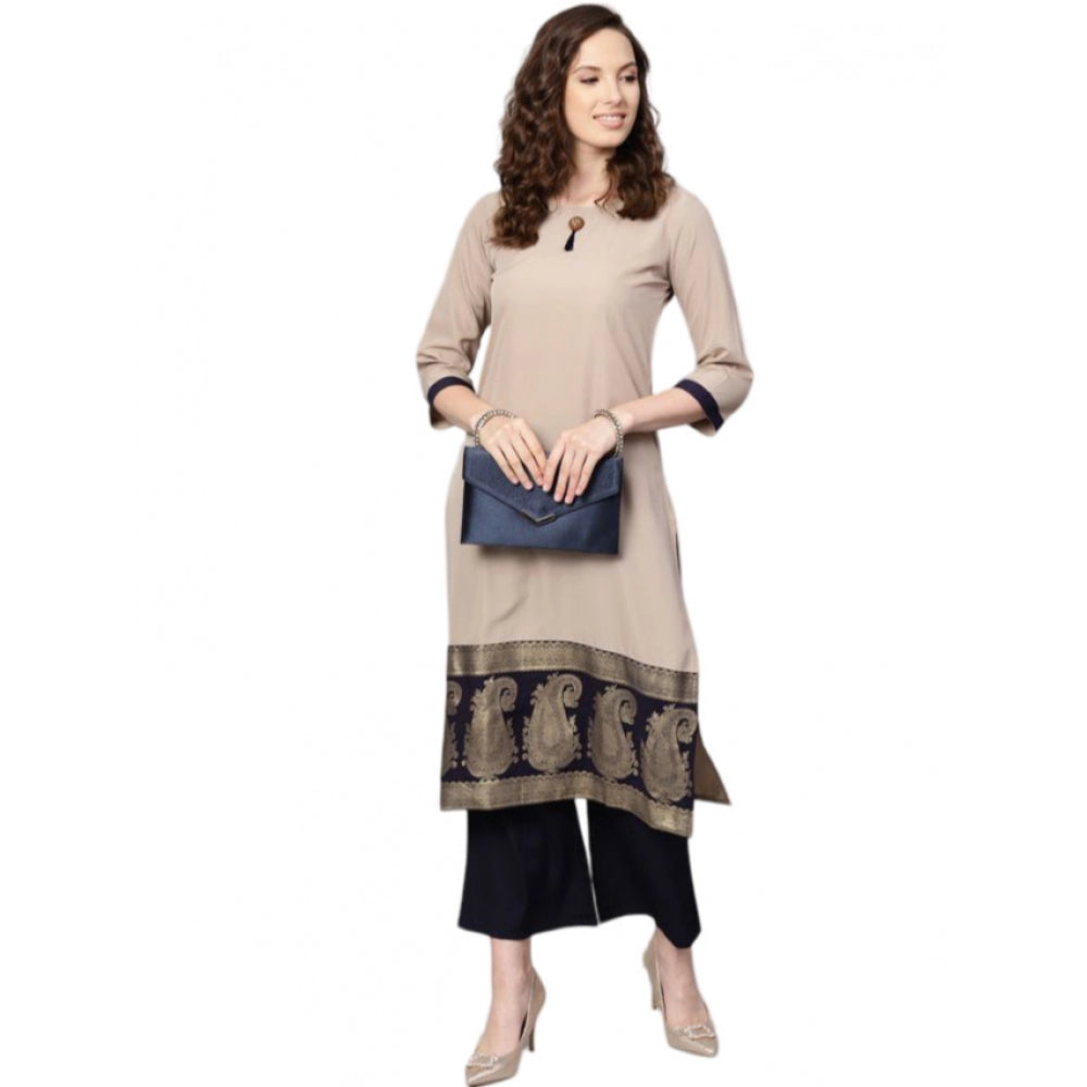 Casual 3-4Th Sleeve Paisley Crepe Kurti And Palazzo Set