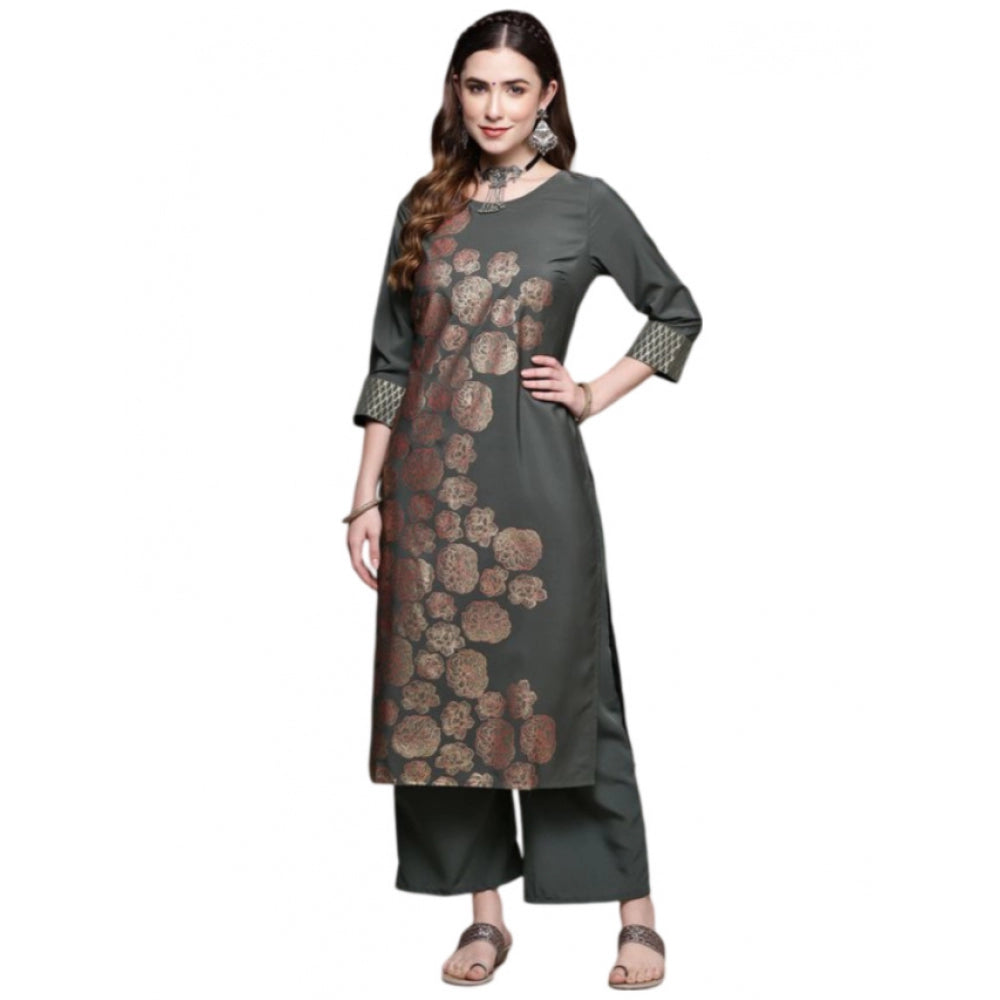 Casual 3-4Th Sleeve Floral Printed Crepe Kurti And Palazzo Set