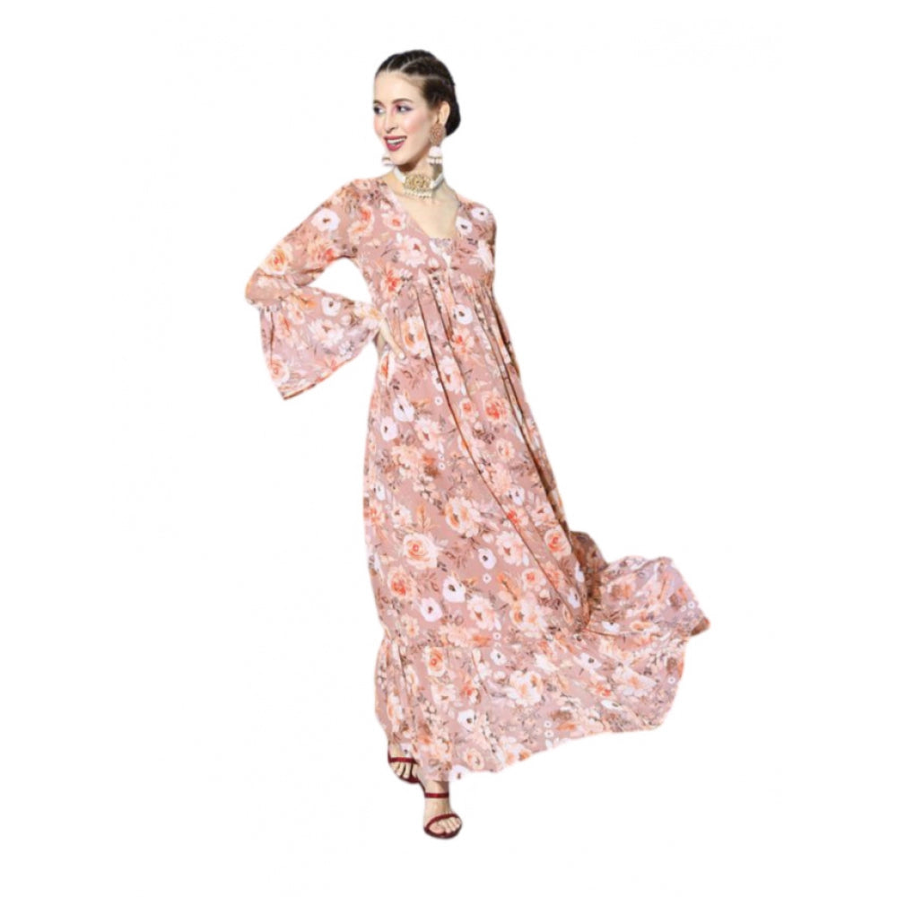 Casual Full Sleeve Floral Printed Georgette Dresses