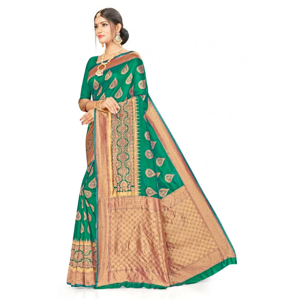 Banarasi Silk Designer Weaving Saree With Unstitched Blouse