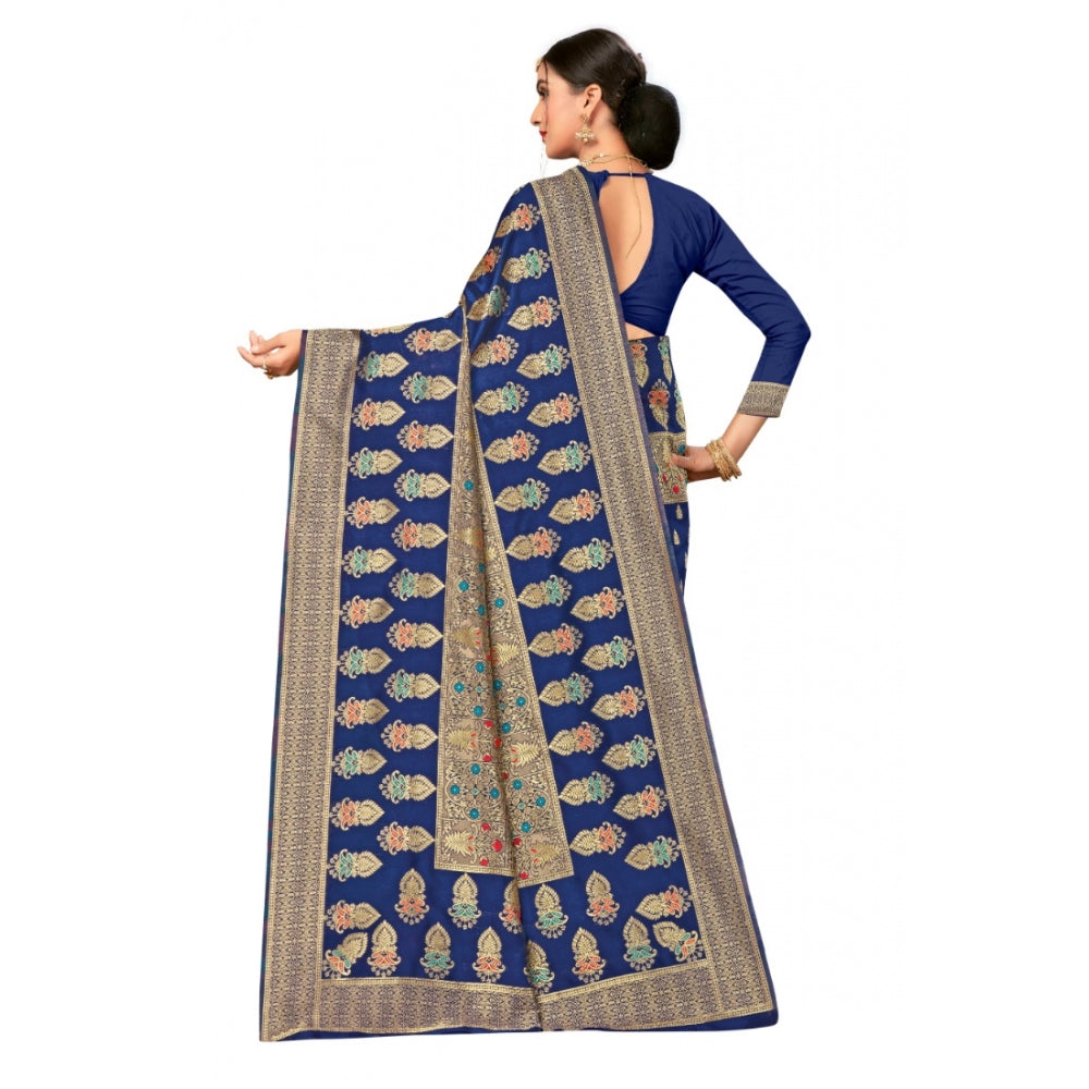 Banarasi Silk Designer Weaving Saree With Unstitched Blouse