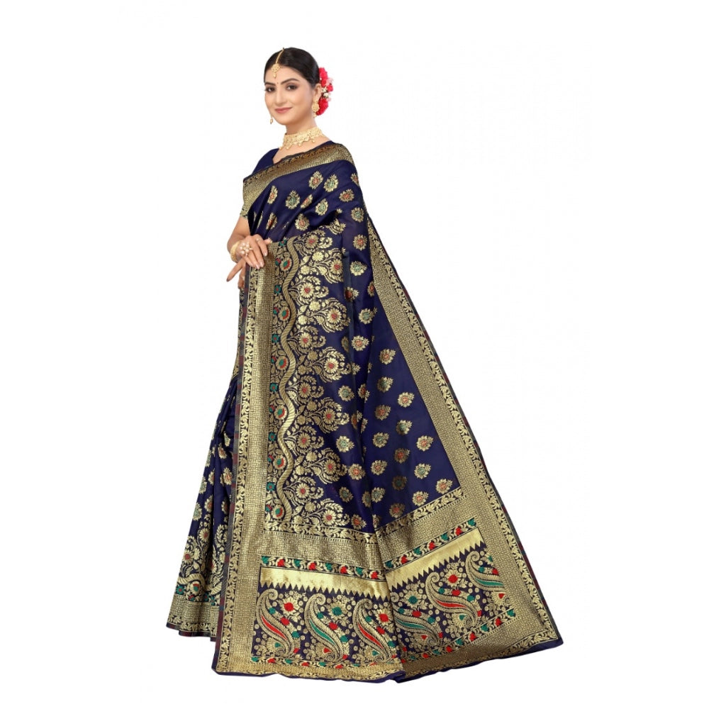 Banarasi Silk Designer Weaving Saree With Unstitched Blouse