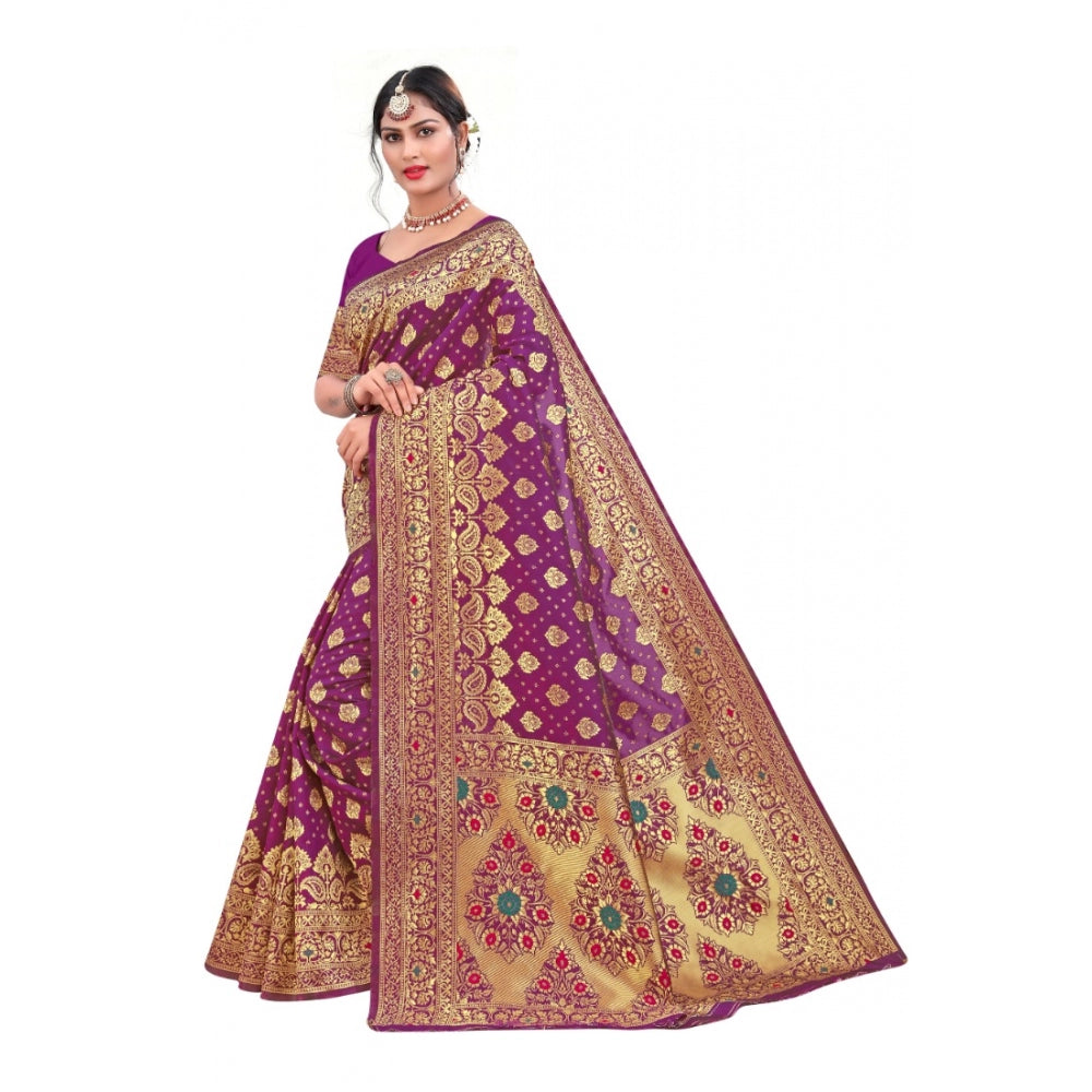 Banarasi Silk Designer Weaving Saree With Unstitched Blouse