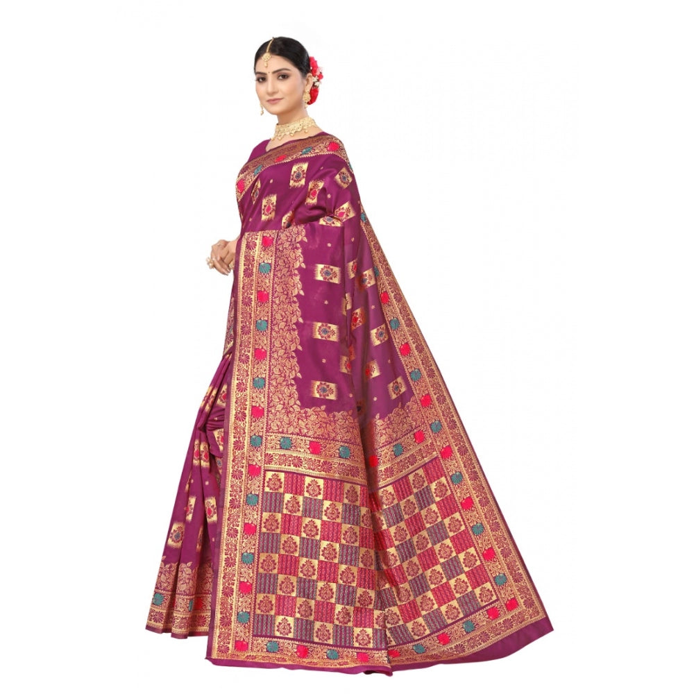 Banarasi Silk Designer Weaving Saree With Unstitched Blouse