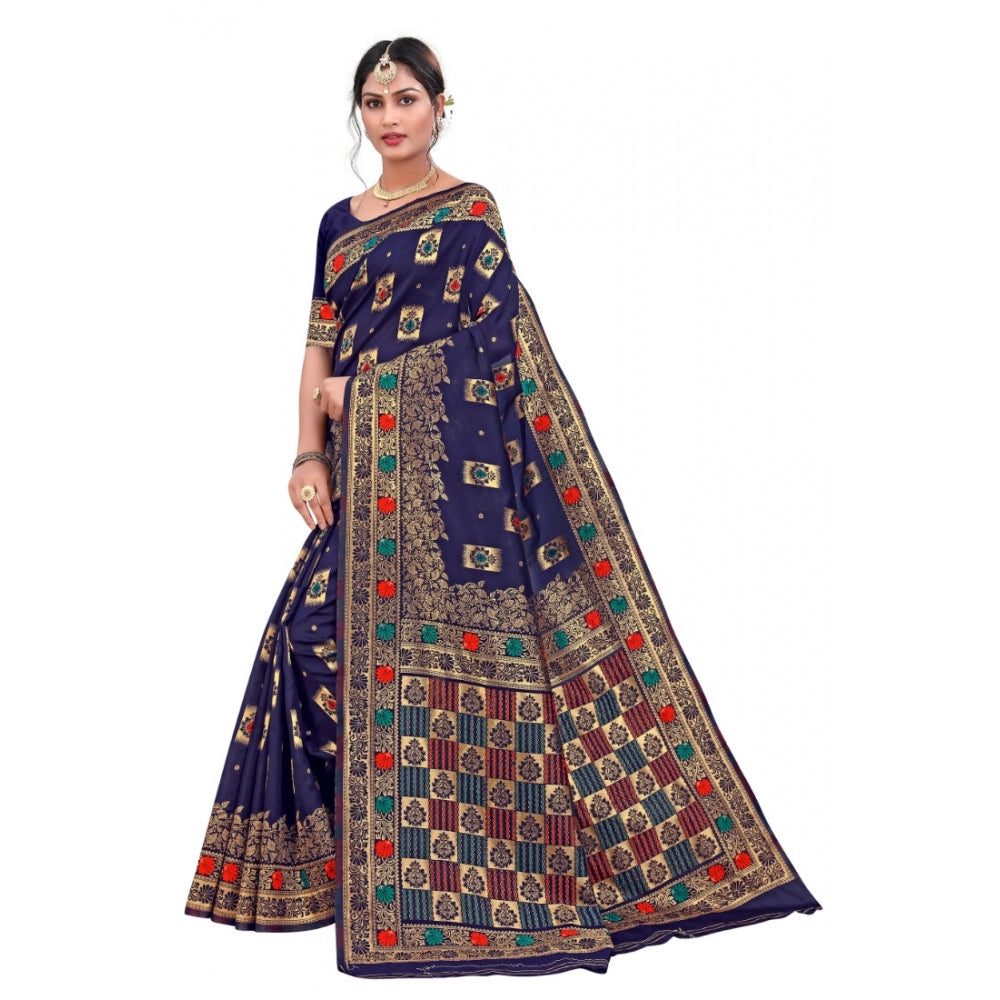 Banarasi Silk Designer Weaving Saree With Unstitched Blouse