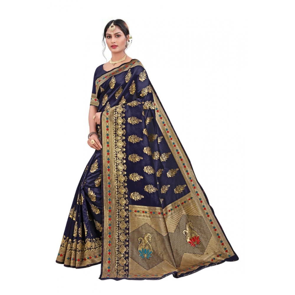 Banarasi Silk Designer Weaving Saree With Unstitched Blouse