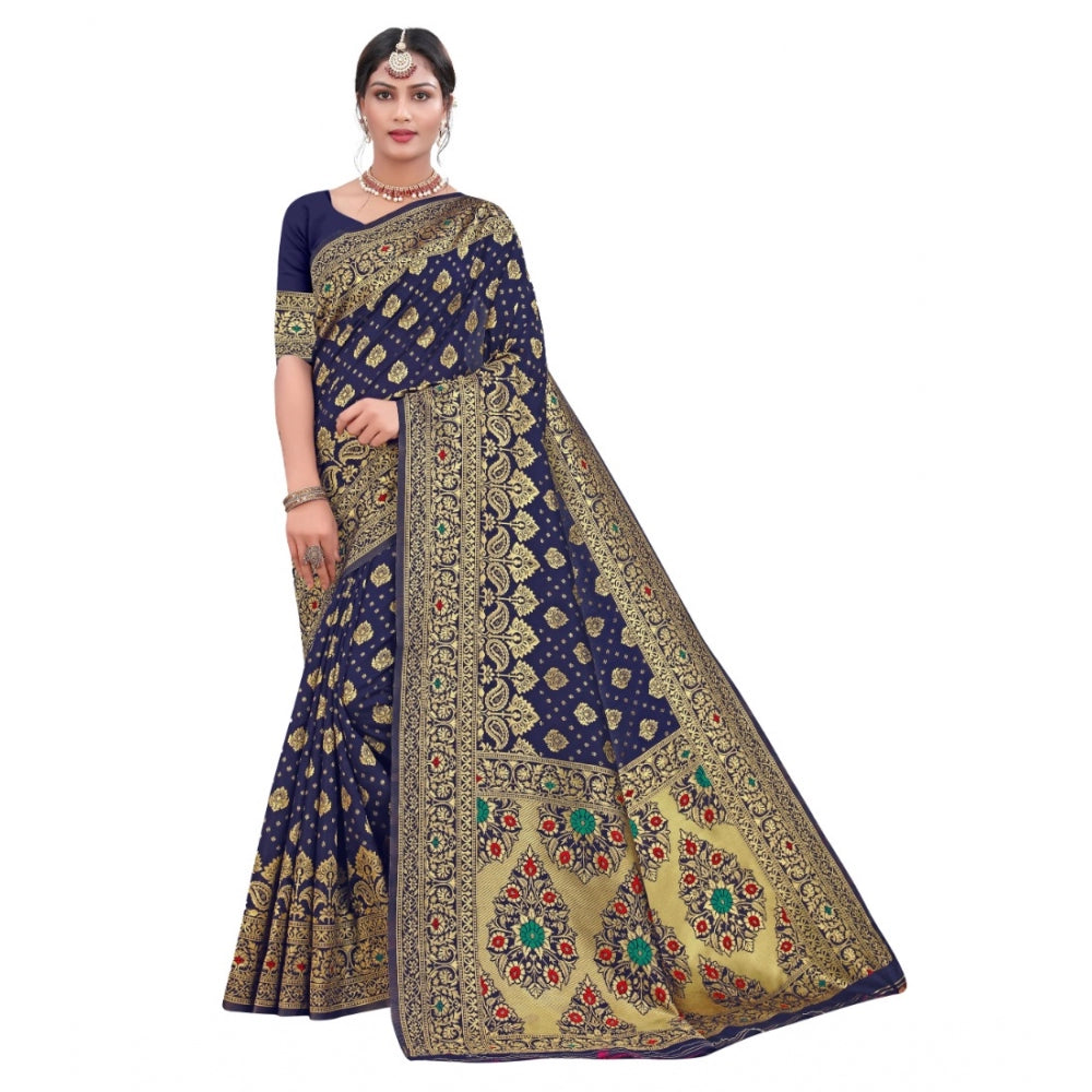 Banarasi Silk Designer Weaving Saree With Unstitched Blouse