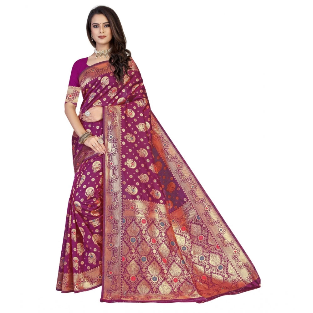 Banarasi Silk Designer Weaving Saree With Unstitched Blouse