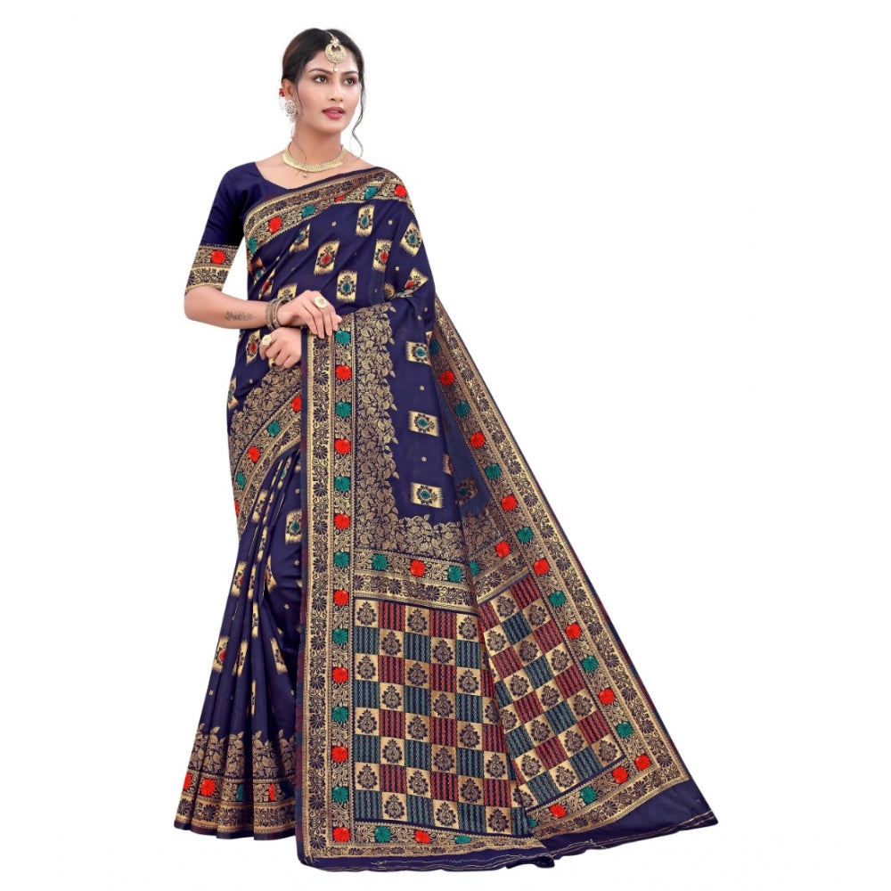 Banarasi Silk Designer Weaving Saree With Unstitched Blouse