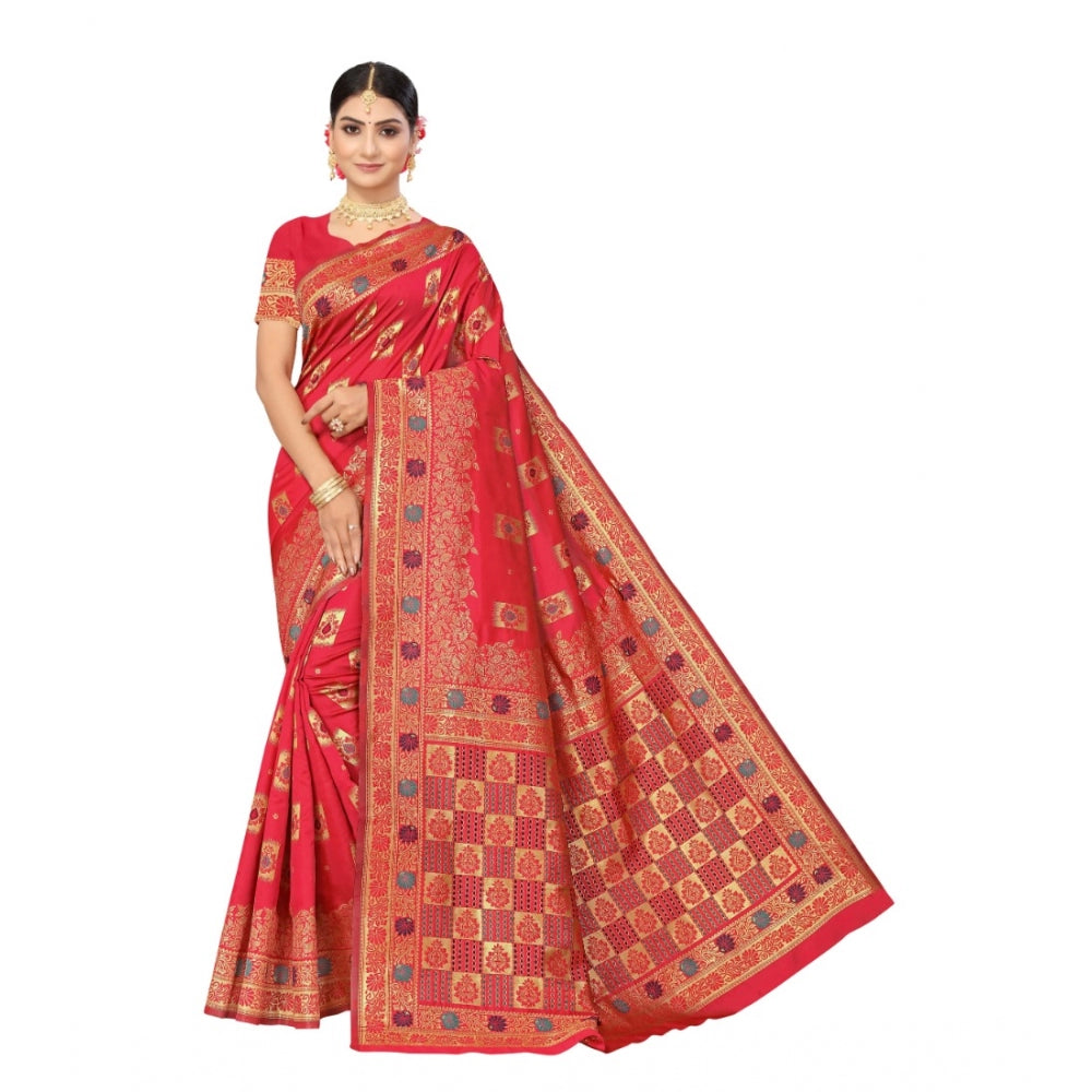 Banarasi Silk Designer Weaving Saree With Unstitched Blouse