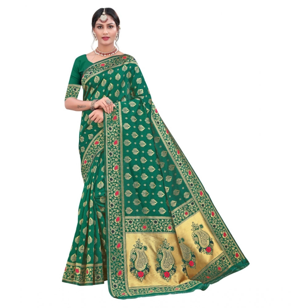 Banarasi Silk Designer Weaving Saree With Unstitched Blouse