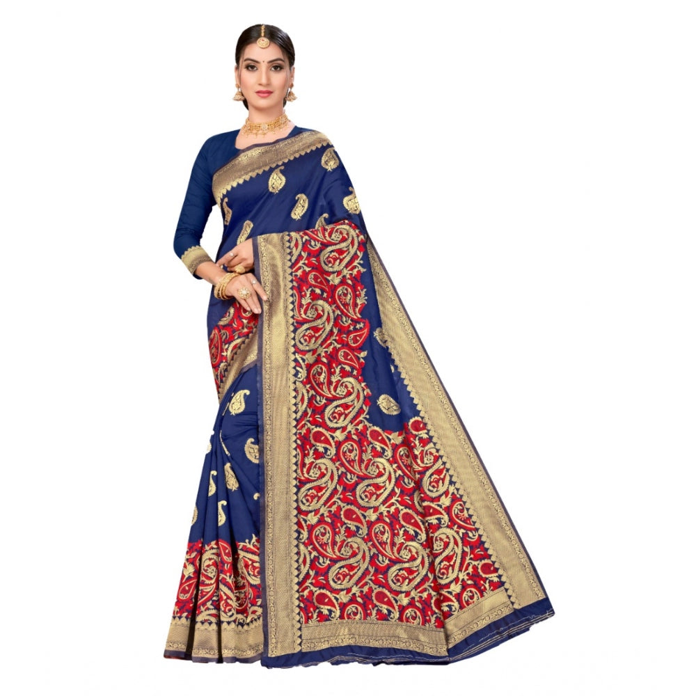 Banarasi Silk Designer Weaving Saree With Unstitched Blouse